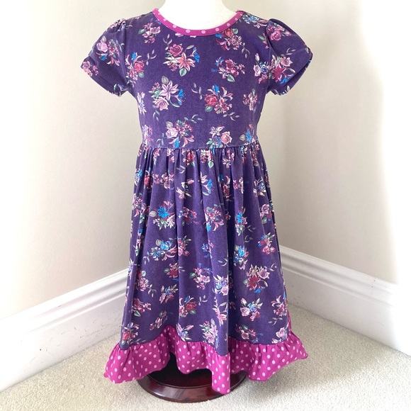 Matilda Jane Purple Floral World of Wonder A-Line Dress Size 8 - Picture 2 of 8